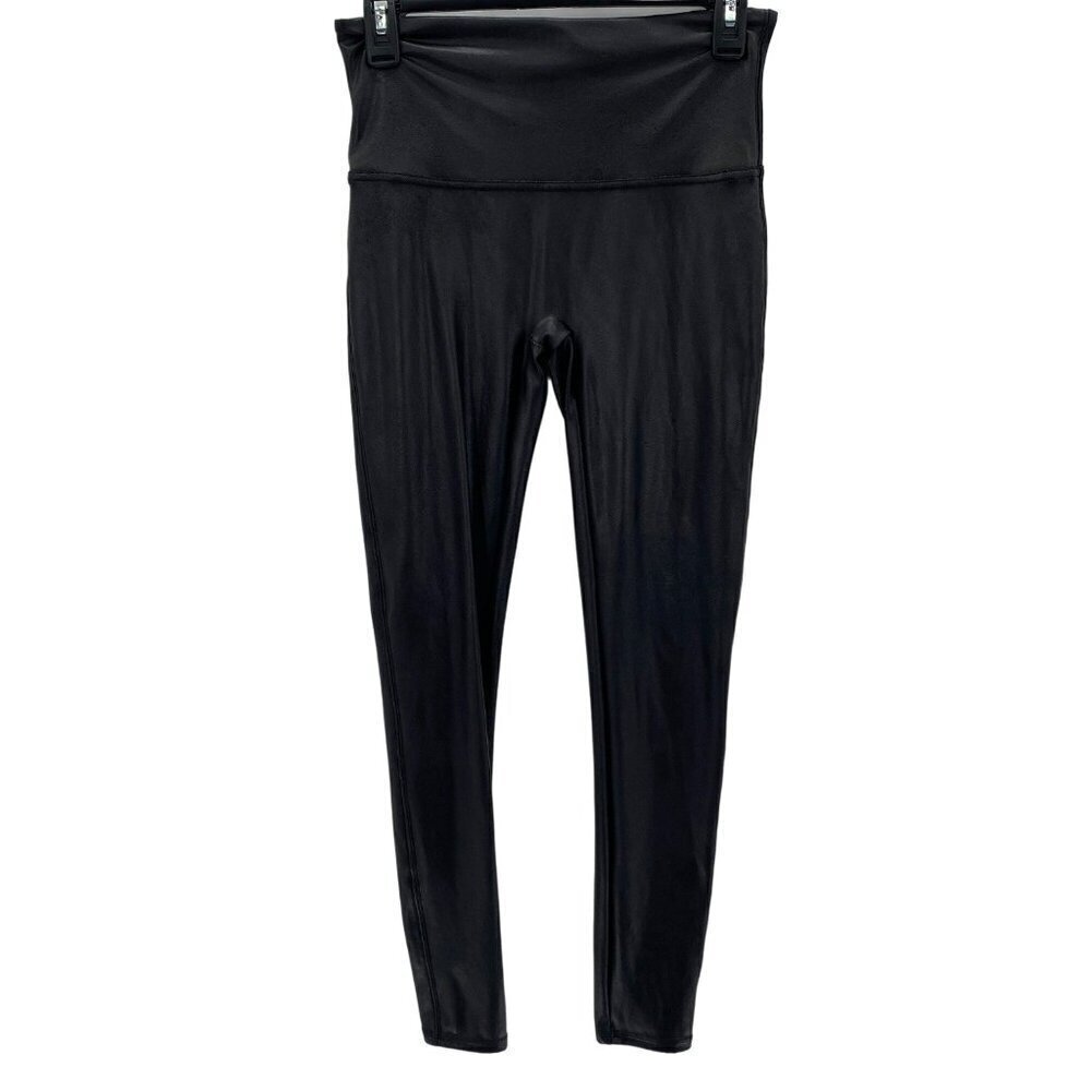 Spanx Faux Leather Black Leggings Women's Size L